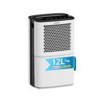 ELECCI 12 L/D luchtontvochtigers met afvoerslang, 3,8 L watertank, automatische ontdooifunctie, 24 uurs timer, continu afvoeren, R290, ideaal voor ruimtes van 25 m².