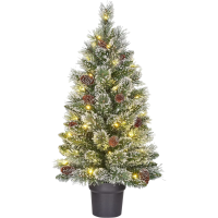 Black Box kunstkerstboom Vandans besneeuwd met 40 lampjes warm wit D 48 H 90 cm