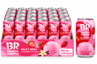 Baskin Robbins melkachtige frisdrank aardbei & vanille 24 x 350 ml