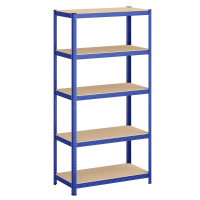 JOYFURNOS 5 laags stellingkast, stalen stellingkast voor opslag, gereedschapsvrije montage, voor garage, schuur, draagvermogen 600 kg, 50 x 100 x 200 cm, blauw