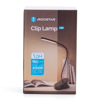 Aigostar led klemlamp oplaadbaar 3 instellingen 4000K natuurlijk wit zwart 2,5 W 160 lm