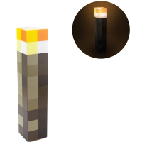 Minecraft Fakkel   Officieel Gelicentieerd   29 cm   2 Lichtstanden   Vrijstaand of Wandmontage   Op Batterijen