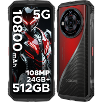 DOOGEE S118 PRO Robuuste Smartphone 5G, 32 GB (8+24 GB) + 512 GB (2 TB) DDR5, Dimensity 7050, 6,6 Inch FHD+ 120 Hz, 10800 mAh/33 W, 108 MP+20 MP Nachtzicht, Android Robuuste Telefoon, AI functie, WiFi 6/ Face ID/NFC  Dual SIM