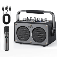 Mlove Rangers S1 karaokemachine voor volwassenen met draadloze microfoon, Bluetooth 5.4, 200 W draagbare PA luidspreker, opname (REC), EQ geluideffecten, instrumentingang – ideaal voor thuis, outdoor feestjes, vrienden en familie cadeaus