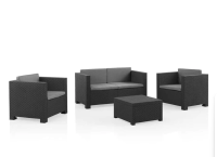 SP Berner Diva Comfort Graphite tuinset – premium 4 persoons loungeset – duurzame opbergoplossing van gerecycled kunststof, gemaakt in Spanje
