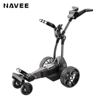 NAVEE Birdie 3, slimme elektrische golfwagen met afstandsbediening, 220 Wh batterij voor 36 holes, dubbele 240 W piekmotoren voor klimmen tot 25% helling, 4+1 anti kantelwielen, LED display met 9 snelheidsstanden, IPX5 waterbestendig, opvouwbaar en compac
