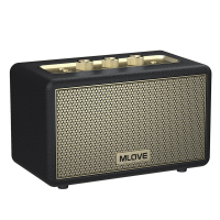 Mlove A200 Draagbare Bluetooth luidspreker draadloze Bluetooth 5.3 Speaker 24 uur afspeeltijd, Elegante Retro Bluetooth luidspreker   Zwart