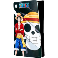 KONIX One Piece PS5 Slim Console Beschermhoes   Siliconen   Schokbestendig   Krasbestendig   Luffy Design   Zwart