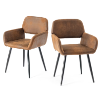 URBAN MEUBLE Set van 2 Eetkamerstoelen van Imitatiesuède