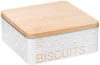 5Five Scandinavische koekjesopbergdoos   20 x 20 x 8 cm, wit