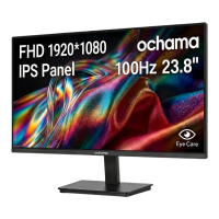 Ochama 23,8 inch gaming  en kantoormonitor, 1080p HD, 100 Hz hoge verversingssnelheid, ultrasmalle rand aan drie zijden
