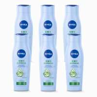 NIVEA 2 in 1 Care Express Shampoo + Conditioner 250 ml (6 Pack)