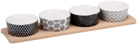 Alpina Snackkom Set   5 delige Set, Wit, 38 x 10 cm