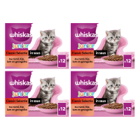 Whiskas Junior klassieke selectie in saus maaltijdzakjes multipack 12 x 85 g * 4