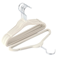 30 Pack Kinderfluweel, Antislip Kledinghangers, Beige