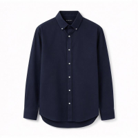 JAMES KINGDOM Oxford stoffen katoenen herenshirt marineblauw M