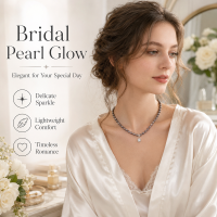VoxorAI XL25 Grijze Bubble Sugar Cube Ketting met Parelketting, Truikettinghanger, Afneembaar, Geschikt voor alle seizoenen