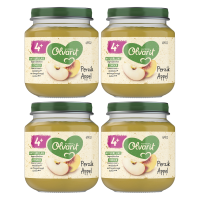 Olvarit perzik appel fruitpuree 4M+ 125 g * 4