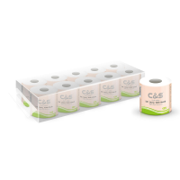 C&S Rol Toiletpapier, 4 laags, 135 g, 10 Rollen, Zacht, Duurzaam, Familie Voordeelverpakking