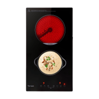 TOPWISH 2 pits glazen keramische kookplaat, inbouw elektrische kookplaat, touch bediening, kinderslot, restwarmte indicator, 3000 W, 29 cm
