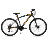 Hiland Ridge mountainbike voor volwassenen, robuust Hi Ten stalen frame, stadsfiets voor woon werkverkeer voor mannen en vrouwen, voorverende vork, 18 versnellingen, MTB met dubbele schijfrem, 26 inch