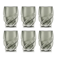 Bodum PAVINA PARIS dubbelwandige glazen   270 ml, transparant grijs, verpakking van 6