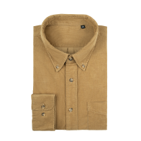 JAMES KINGDOM Corduroy Heren Katoenen Overhemd Khaki XL