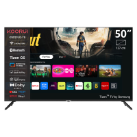KOORUI K50Q1UQ T8, 50 inch, 4K QLED, TIZEN TV, Randloos ontwerp, Dynamisch geluid met Dolby Audio, Top end metalen afwerking