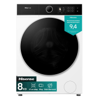 Hisense WF5I8043BWF vrijstaande wasmachine   8 kg capaciteit   1400 tpm centrifugeersnelheid   invertermotor   wit