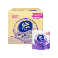 Vinda katoenen toiletpapierrollen met reliëf, zacht en sterk, 4 laags, 110 g per rol, 27 rollen in totaal