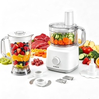 Ochama Keukenmachine 750 W, 1,8 L Grote Inhoud, Blender, Vleesmolen, Groentesnijder, Rasp  en Snijschijven, Afneembare Onderdelen, Eenvoudig te Reinigen