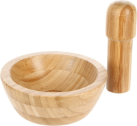 5Five Bamboe Vijzel en Stamper   13 cm, Beige