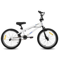 Hiland, Redeem, 20 inch BMX fiets voor kinderen en tieners, geschikt voor freestyle rijders van beginners tot gevorderden, met 360 gradenrotor en 4 pegs, wit