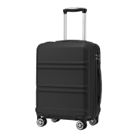 KONO 20 inch ABS harde schaal handbagagekoffer met TSA slot en zwenkwielen, lichtgewicht handbagage voor zaken en vakantie (zwart)