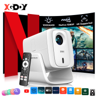 XGODY N7 Cine slimme projector, 1000 ANSI lumen, officieel Netflix & Whale TV OS, native 1080P 4K ondersteund, Amlogic T950NX, 2 GB + 16 GB, autofocus/keystone/obstakelvermijding, 90° rotatie voor thuisbioscoop wit