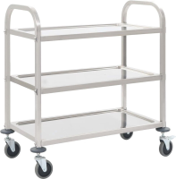 VidaXL Keukenwagen 3 laags serveerwagen   RVS, 96,5 x 55 x 90 cm