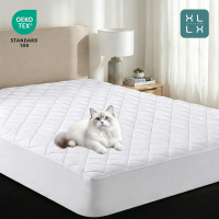 XLLX Beschermers Toppers, Beddengoed Gewatteerde Microvezel Matrastopper en Matrasbeschermer met Stretchrand Hoogte tot 30 cm, Machinewasbaar, Hoeslaken, Wit, 200 x 200 cm