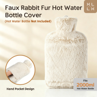 XLLX 1 stuk zachte en pluizige warmwaterkruikhoes   met kangoeroe zeil, kunstmatige konijnenhoes, houdt handen en lichaam warm in de winter. Verwarmt gelijkmatig en beschermt tegen oververhitting, cadeaus voor mannen en vrouwen, geschikt voor 2 L warmwate