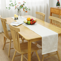 Basis linnenlook tafelloper, 12 x 72 inch, lichtbeige landelijke boerderijstijl, polyester tafelloper voor dagelijks gebruik   machinewasbaar en onderhoudsvriendelijk