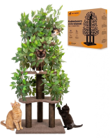 Viervoeter Krabpaal   Krabpaal voor katten   160 cm   Verwisselbare bladeren   Extra stabiel