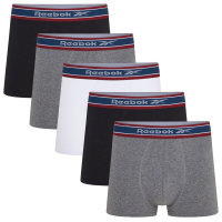 Reebok RBK sportboxershorts Baird zwart/houtskoolgrijs gemêleerd/wit M