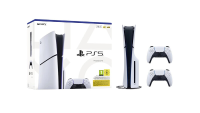 Sony PlayStation 5 Slim Disc Edition 1 TB Console Bundel met 2 Witte DualSense Draadloze Controllers   EU Versie