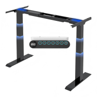 FlexiSpot E6 in hoogte verstelbaar bureauframe, elektrisch met 2 motoren, 3 traps verstelbare poten met 4 geheugenvoorkeuren en USB, draagvermogen tot 160 kg (E6 Premium zwart)