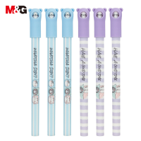 M&G So Many Cats Gelpennen, 6 Stuks Blauwe Inkt, Middelgrote Punt 0,7 mm, Schattig Kattenontwerp, Sneldrogende Gelpennen met Dop, Soepel Schrijven voor Kantoor en School