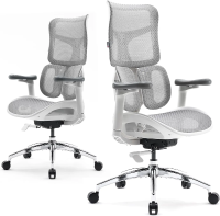 Sihoo Dora S100 ergonomische bureaustoel met wit frame en wit mesh