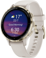 GARMIN Venu 3S   41 mm Smartwatch   Ivoor   Witte Siliconen Band