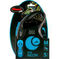 FLEXI Nieuw Neonband Zwart/Blauw M 5 Meter