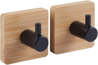 5Five Bamboe Plakhaken Set   Assortiment, 4,5 x 4,5 x 3,6 cm, 2 stuks