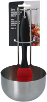 Alpina barbecuesteelpan en kwast set   RVS, 0,5 L