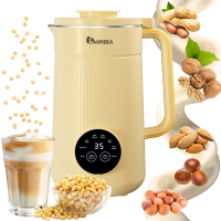 IAGREEA 8 in 1 notenmelkmaker, 35 oz sojamelkmaker, voor haverdranken, sojadranken, plantaardige en zuivelvrije dranken, blender voor op het aanrecht met 2 u warmhoudfunctie, 10 messen, 12 u uitgestelde start, BPA vrij, zelfreinigend, geel